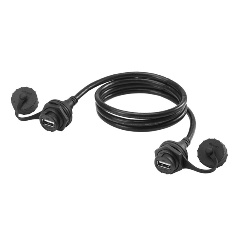 Btsg USB 2.0 3.0 Stop Kontak Female Ke Female Kabel 2ujung IP67 Waterproof Panel Mount Connector Cord 1m 3ft