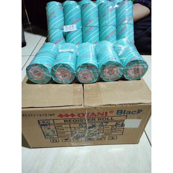 

Kertas Kasir Struk Thermal Otani 58 x 48 atau 57 x 47 Black per pack isi 10 Roll