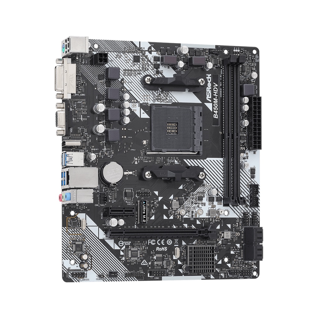 ASROCK B450M-HDV R4.0 mATX AM4 MOTHERBOARD AMD