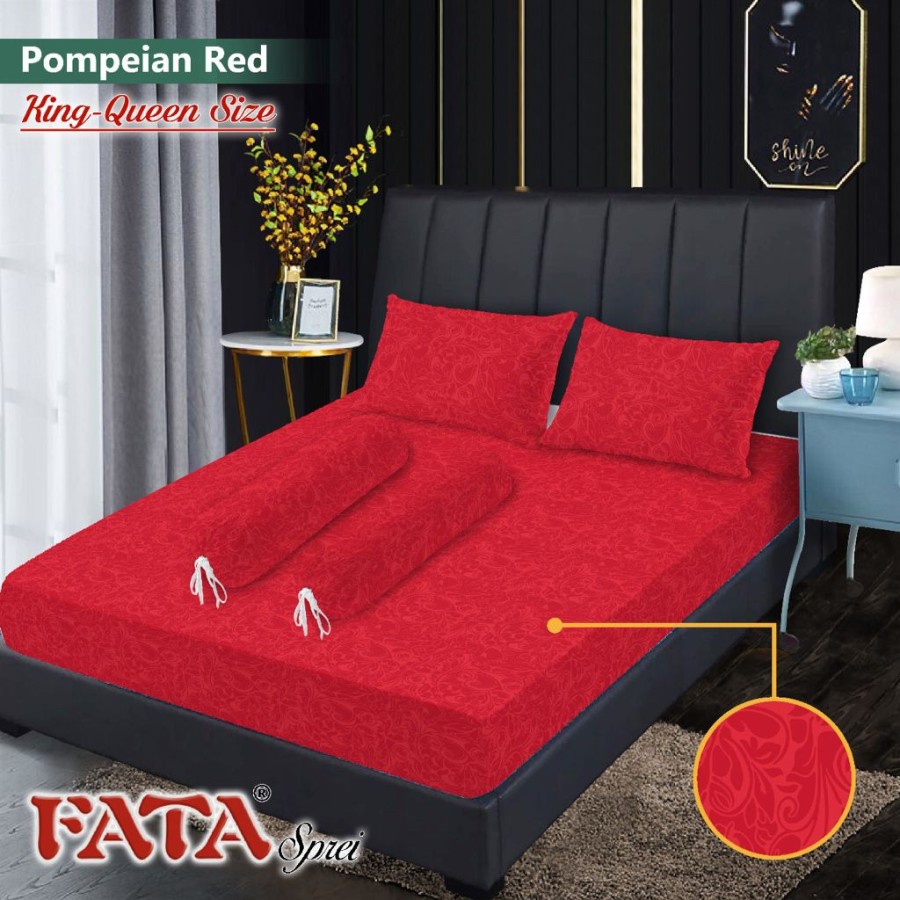 Sprei Polos Emboss Fata Pompeian Red 180x200