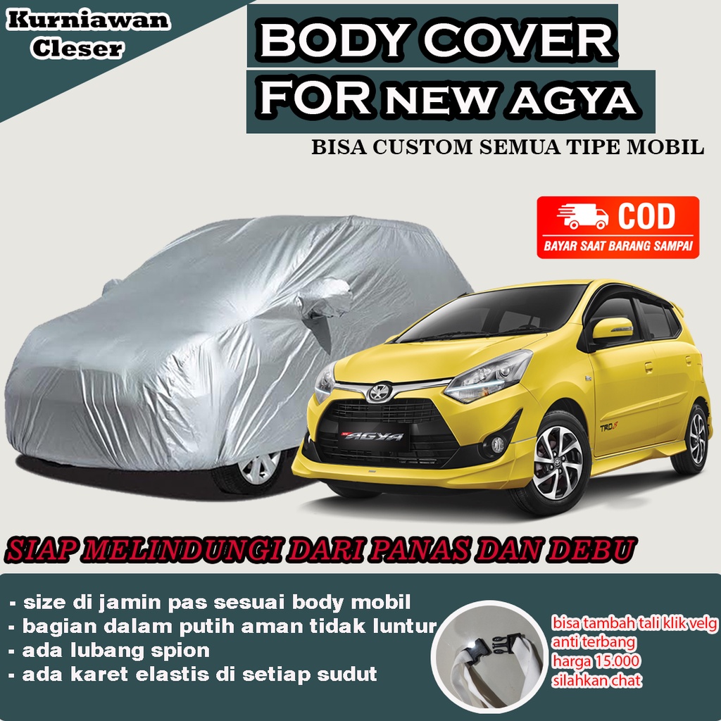 Body Cover Mobil Toyota Agya / Sarung Cover Mobil Agya trd / Sarung Mobil Agya gr Sport Polyester Se