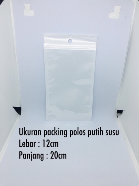 PACKING PLASTIK KLIP POLOS PUTIH SUSU UNIVERSAL UKURAN 17,5 x 9,5 CM DAN UKURAN 12cm x 20cm