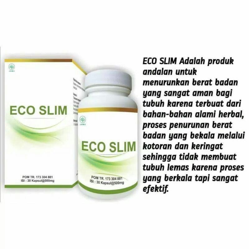 Eco Slim Asli  Original Obat Pelangsing Herbal 30 Capsul BPOM Aman Asli Obat Diet