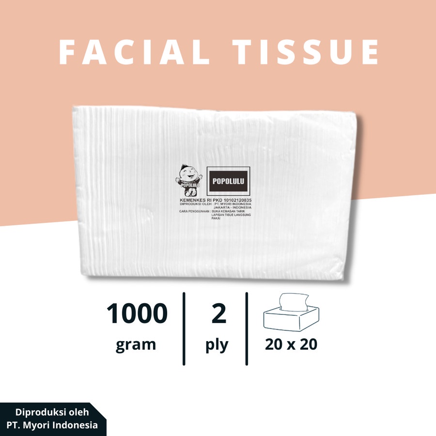 Tissue 1000gr / 1kg POPOLULU Facial Tissue - 20 x 20