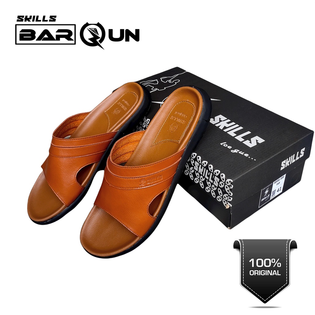 sandal SKILLS SELOP ORIGINAL pria kekinian casual kulit original sendal kickers murah dewasa slide