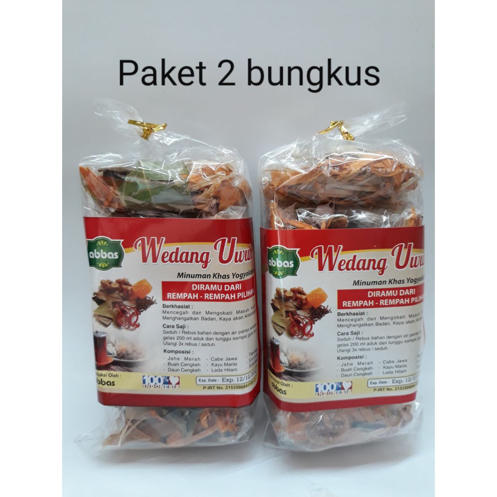 

wedang uwuh paket 2 kemasan isi 10 sachet Minuman Jahe dan rempah rempah wedang uwuh abbas