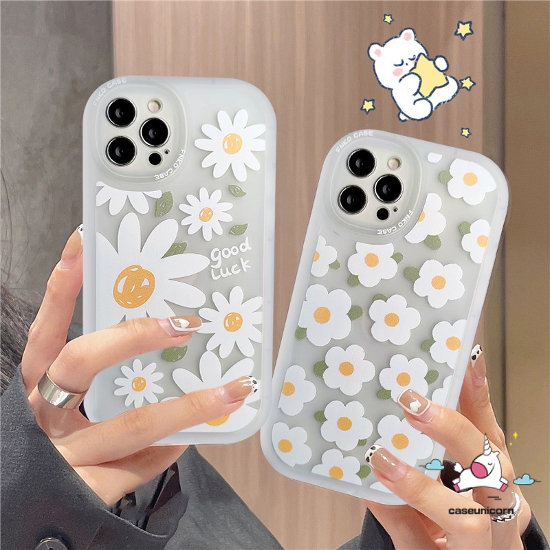 Oppo A57 A17 A17 A17K A96 A5 A3s A35 A33 A94 A52 A76 A16K A95 A74 A16 A54 A7 Reno 5F 7Z 7 4 6 5 A15 A12E A11 A53 A15S A9 A11k A12 A5s Bunga Daisy Pelindung Lensa Kamera Lembut Casing Tpu