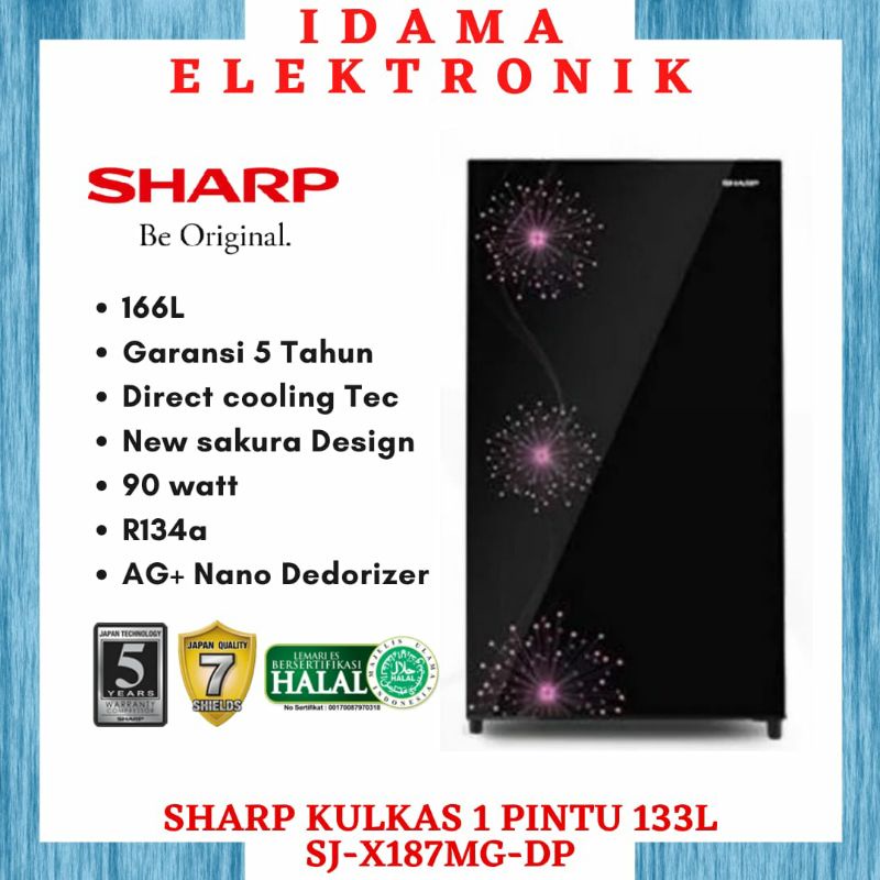 SHARP Kulkas 1 Pintu SJ-X187MG-DP