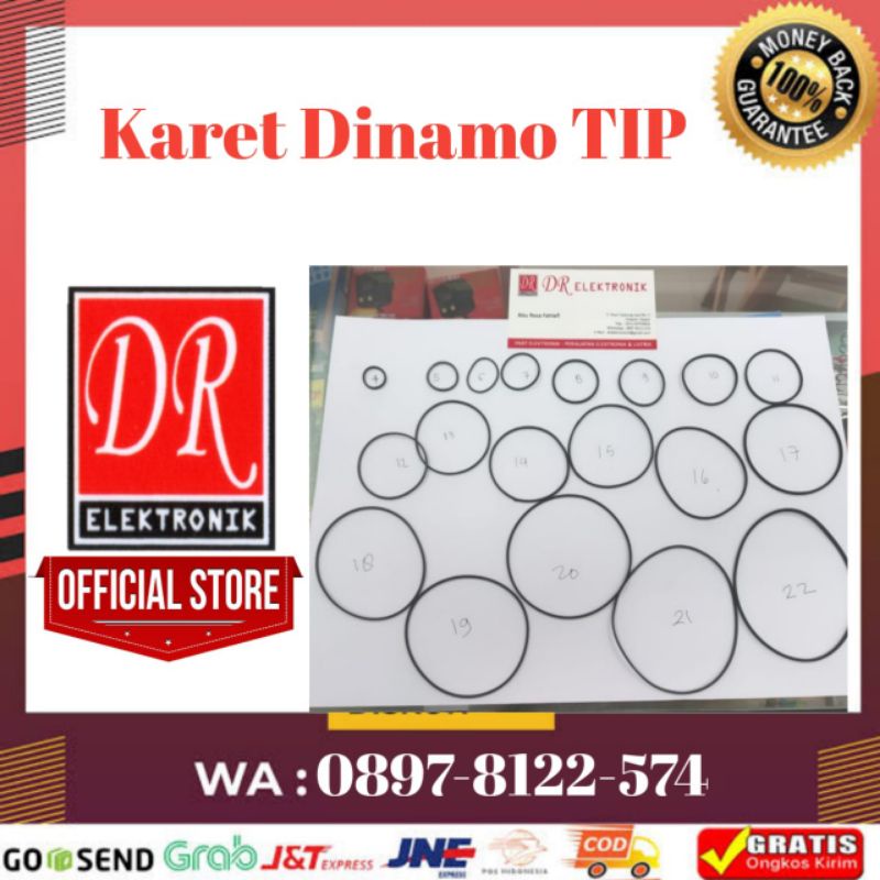 Karet Tape Tip Dinamo Radio Player 1mm No 12 cm