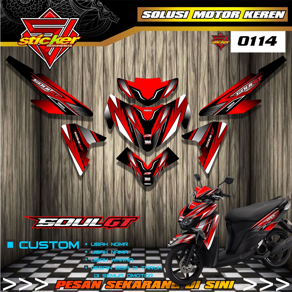 0114 Decal Full Body Yamaha Mio Soul GT - Sticker Decal Mio Soul GT Full Body Motor