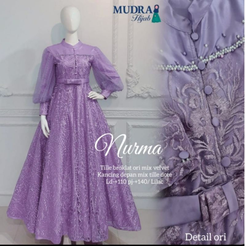 NURMA GOWN MAXY ORI BY MUDRA TERBARU DRESS LEBARAN 2022