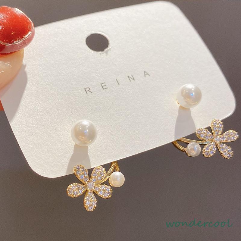 925 Perak Jarum Ikan Korea Ekor Mutiara 2021 Baru Trendi Elegan Fashion Stud Earrings-Won