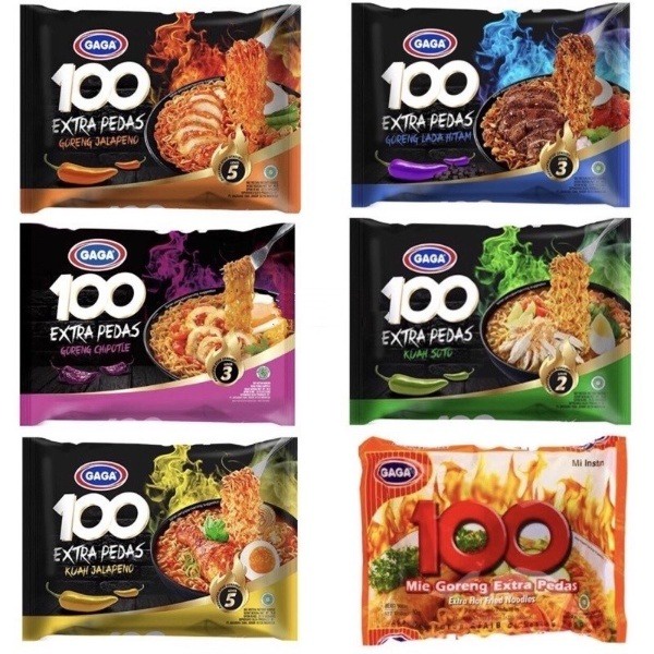 (JSO) Mie Gaga 100 Goreng Jalapeno Chipotle Lada Hitam Kuah Jalapeno All Varian