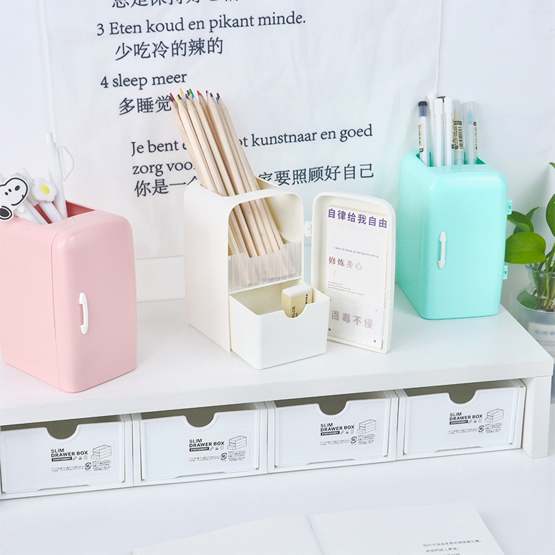 Creative Refrigerator Shape Storage Box / Large-capacity Desktop Organizer