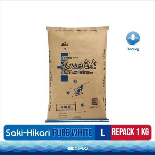 Saki Hikari Pure White Size L Large Repack 1kg 1 kg Pakan Makanan Koi