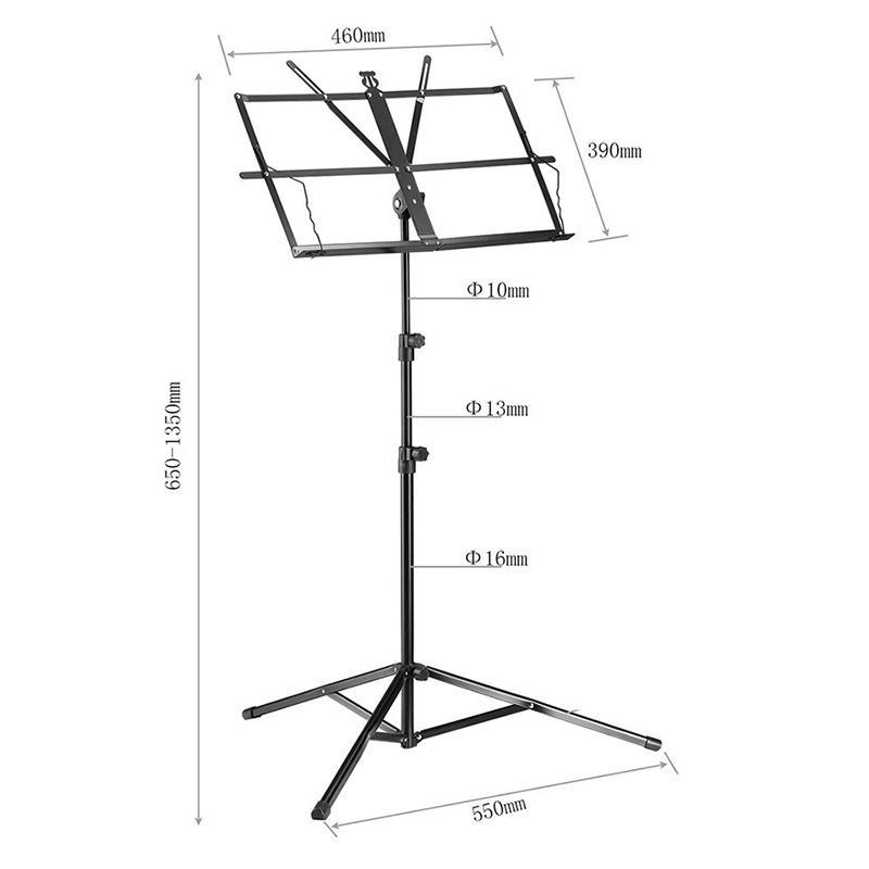 【60-130cm】Tripod Stand Partitur Sheet/Tempat Dudukan Buku Lirik Lagu/Stand Book Musik/Stand Book Tripod