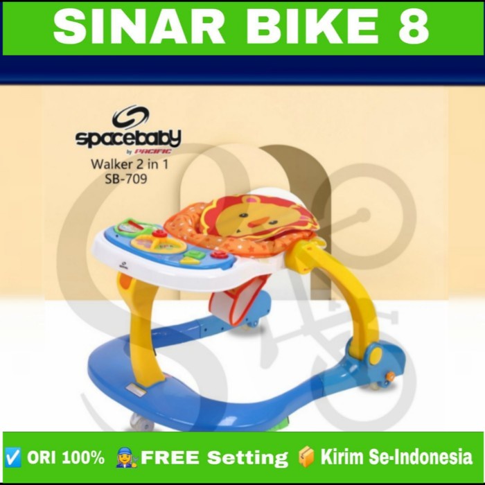 Baby Walker SPACE BABY SB 709 2 In 1 Alat Bantu JAlan Bayi Ada Musik Dan Mainan