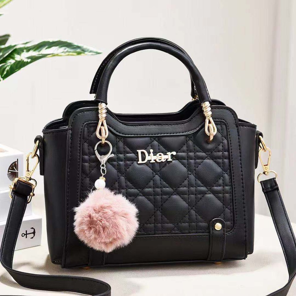 LT 1524 RISCE TAS HAND BAG GANTUNGAN POM-POM IMPORT WANITA CEWEK PEREMPUAN JAKARTA BATAM