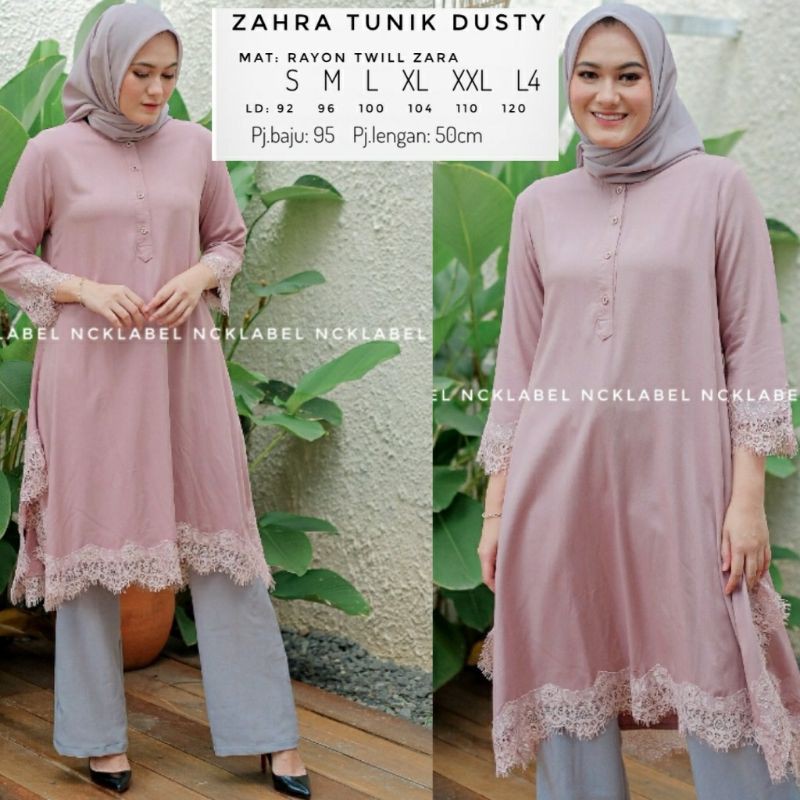 Zahra Renda Tunik Bahan Rayon Twill Zara HQ Original by NCK Label