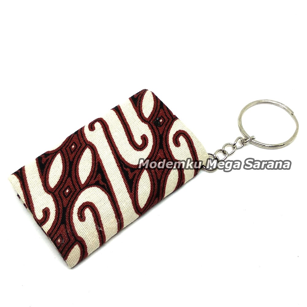 Souvenir Gantungan Kunci Dompet Batik Kotak - 20pcs