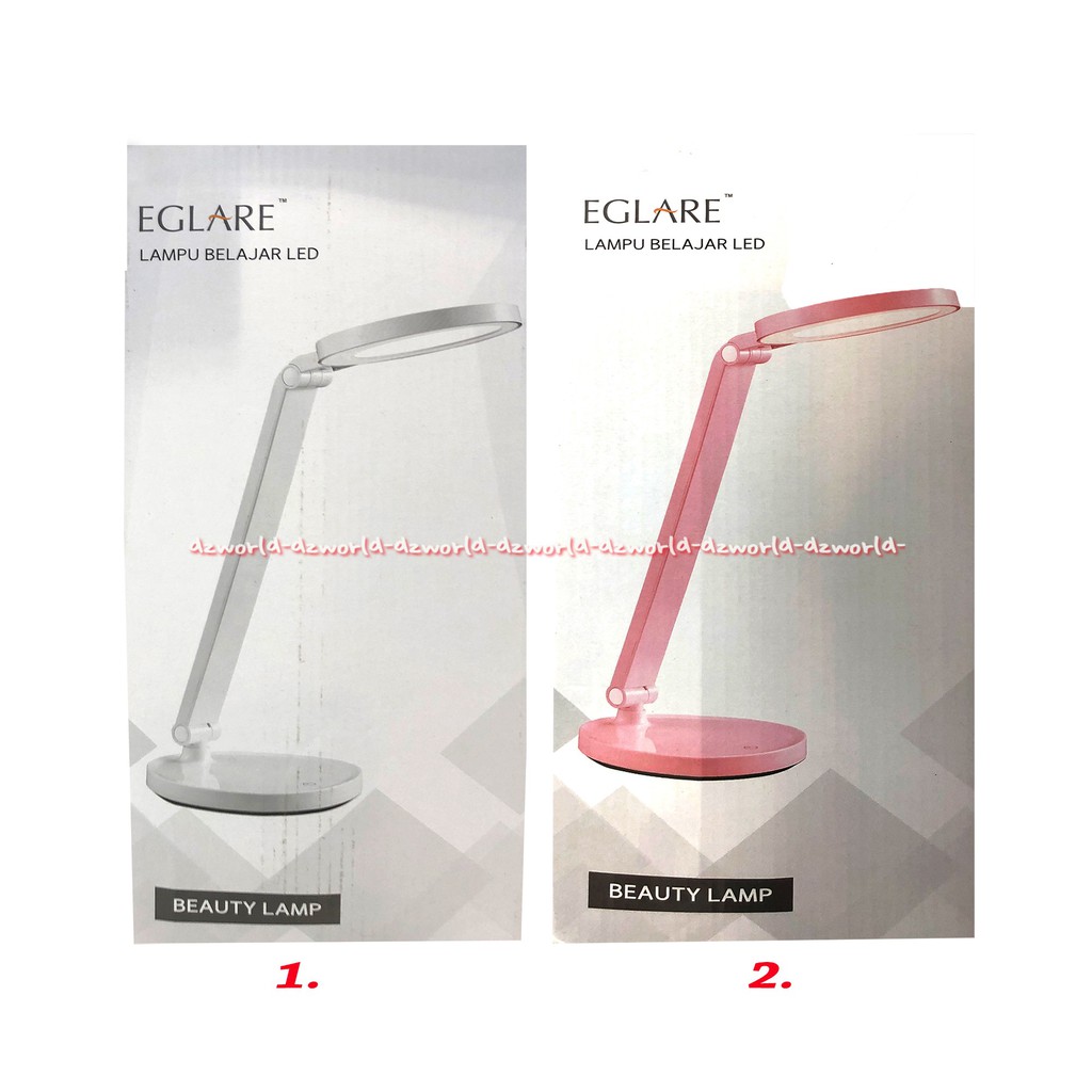 Eglare Lampu Belajar LED Pink White Desk Lamp Bulat