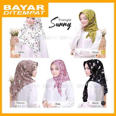Terbaru Hijab segitiga instan motif bunga daisy kecil RSH104