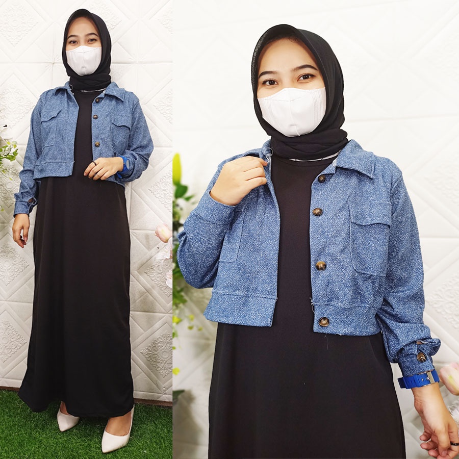 DENIM JAKET ANYA SELSY SATU SET DRESS DAN OUTER CARLINA