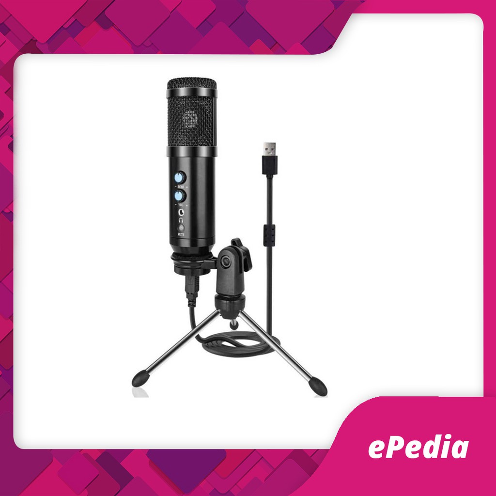 TaffSTUDIO Microphone Condenser USB Mikrofon with Stand -UD-900FX