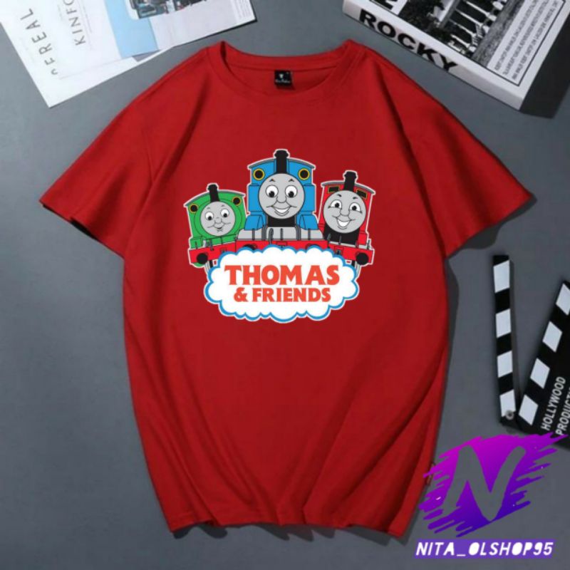 baju anak Thomas and freand kaos kartun anak kereta tomas