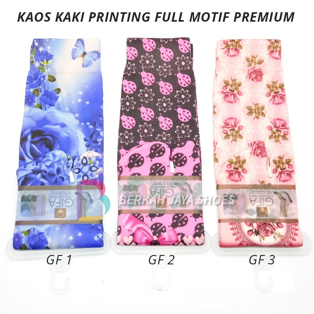 Kaos Kaki Jempol Wanita Full Printing / Kaos Kaki Wanita Full Motif Printing Premium