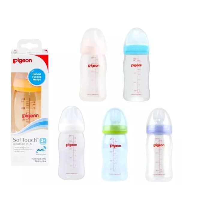 Pigeon Bottle PP Wide Neck With Peristaltic Plus Nipple 240ml / botol susu pigeon