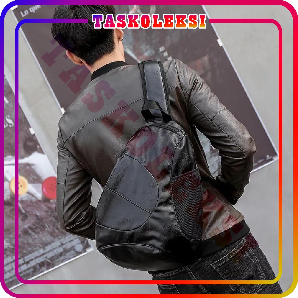 ☛TK☚ Tas Selempang Dada Kulit Pria Sling BAG FASHION SLINGBAG SLEMPANG KEREN MURAH P061