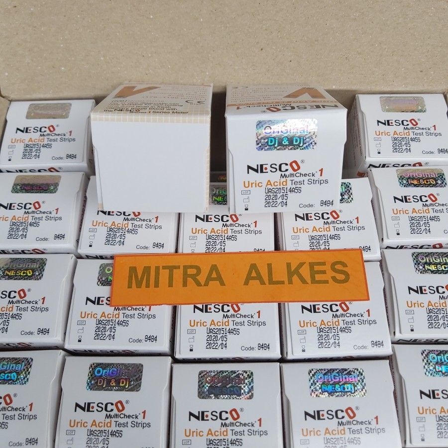 Strip Asam Urat NESCO Uric Acid. Stik UA - AU Nesco. Uric Acid Test Strip. Refil AsamUrat.