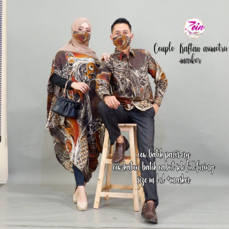 Batik Couple SEIKHA & ASIMETRIS SET + MASKER by Zein 1000000% REAL PICT BERLABEL