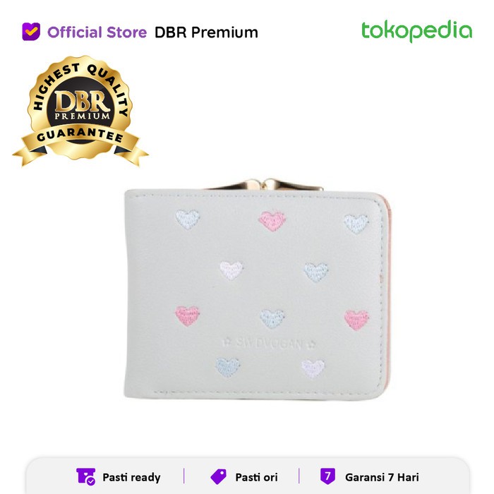 DOMPET WANITA DOMPET LIPAT LOVE DOMPET KECIL UNIK DOMPET MURAH - Abu Vertikal Berkualitas