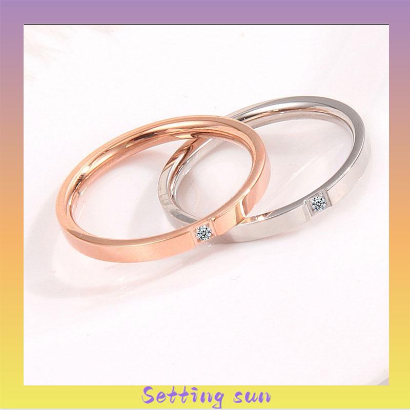 Perak / Emas Mawar / Cincin Ekor Titanium Berlian Sederhana Fashion Pria Wanita Rings TN