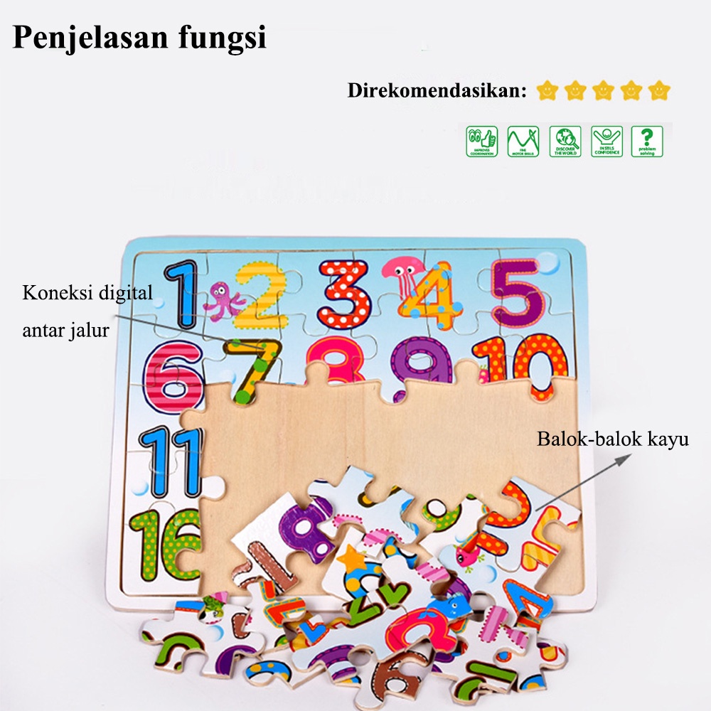 Mamibayi Puzzle  kayu anak  wooden toys mainan edukasi bayi  jigsaw puzzle