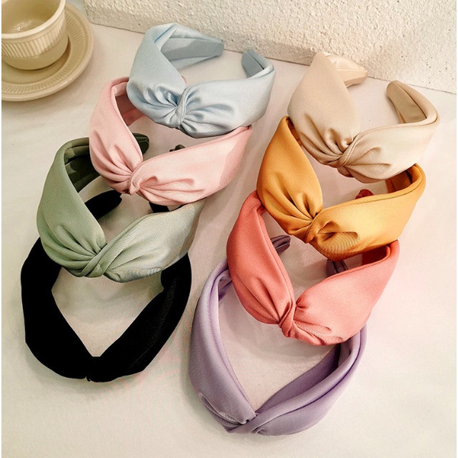 Bando Bandana Korea Wanita / Bando Simpul Simple Polos Colorful Loa