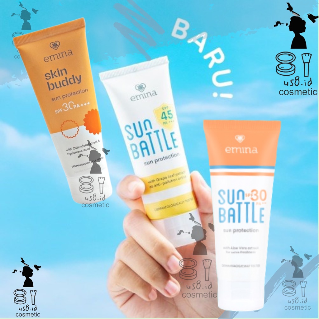 EMINA Sun Protection SPF 30 PA+++ 60mL | Emina SUNBATTLE SPF 30 PA+++ 60mL | Emina Sun Battle SPF 45 PA+++ 30 ml | Sunscreen UV || SUN BATTLE