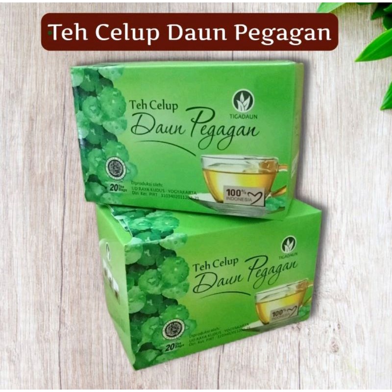 TEH CELUP DAUN PEGAGAN CAP TIGA DAUN