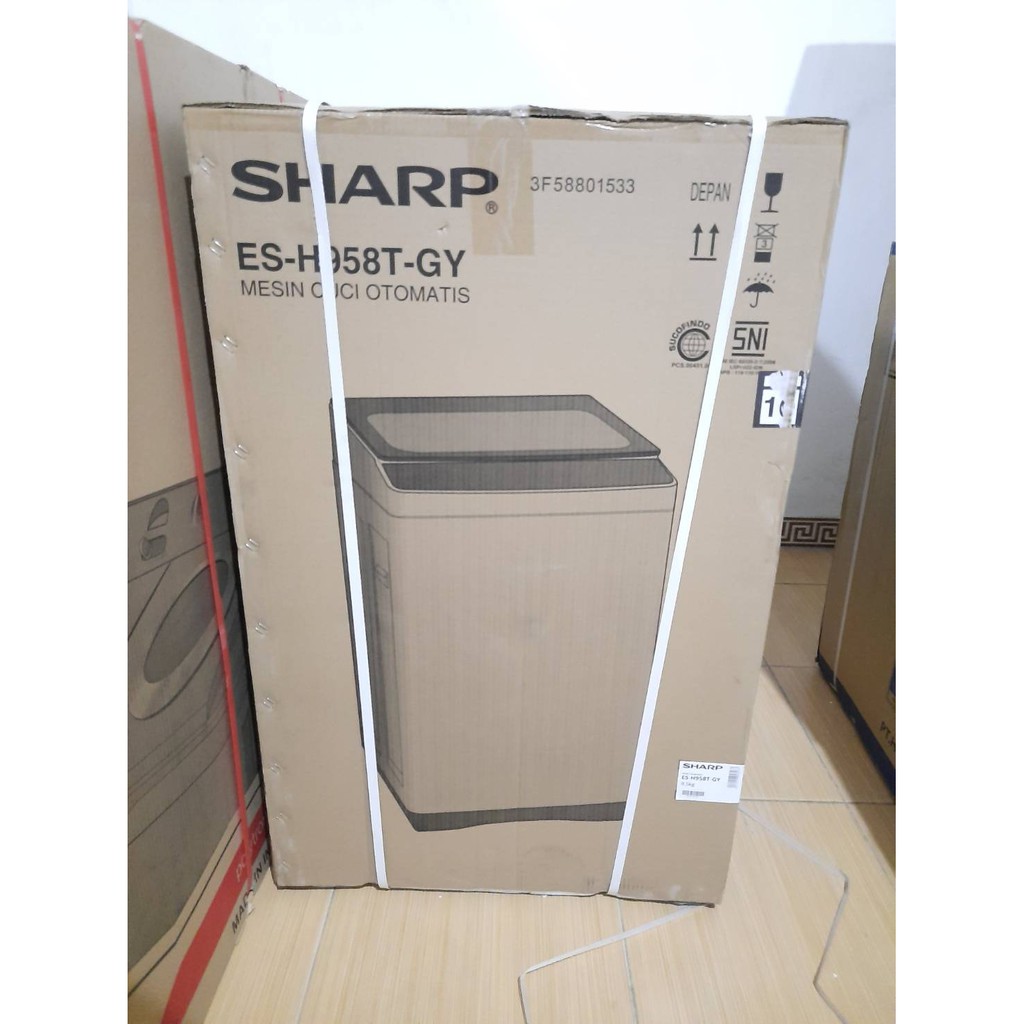 SHARP Mesin Cuci 1 Tabung 9,5 Kg Top Loading Quick Wash ES-H958T GY