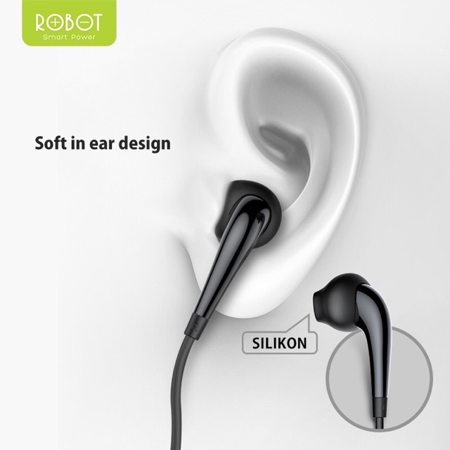 Earphone Headset ROBOT Kabel Wired Android 3.5mm - Garansi Resmi 1 Tahun - RE701