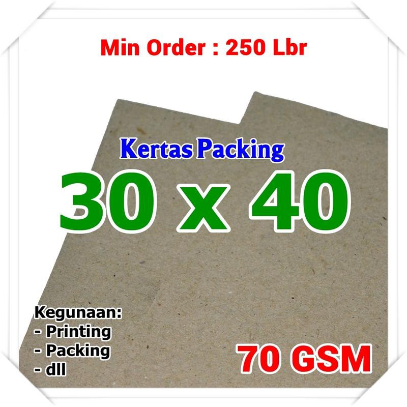 

PAKET - Kertas Packing | Kraft Paper | Bungkus | Coklat | Sack | 30 x 40 cm | 70 Gram