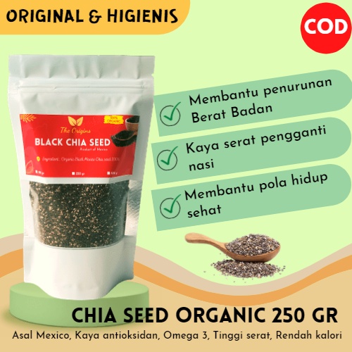 

CHIA SEED ORGANIC 250 GR BLACK CHIA SEEDS BIJI CIA SEED CHEA SEED CHIA SEED ORGANIK CHIA SEED HITAM OBAT PELANGSING KURUS