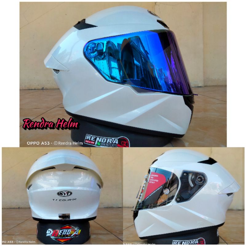 Helm KYT TT Course Motif/ Poloss. 100% ORIGINAL. ongkir termurah 2kg.-3