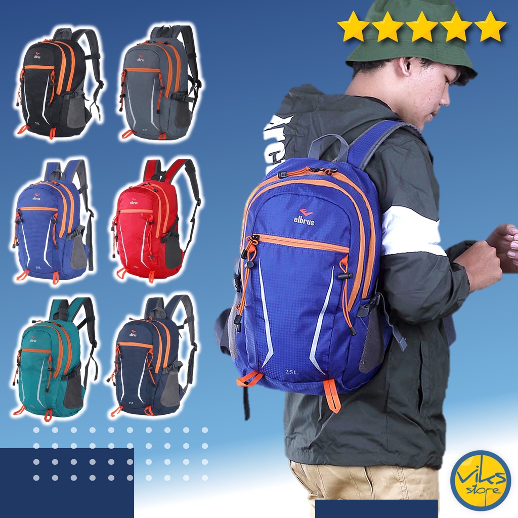 Tas Ransel Sekolah Kuliah Dengan Slot Laptop 14inch Kapasitas 25 Liter Backpack Elbrus Original Tas Punggung