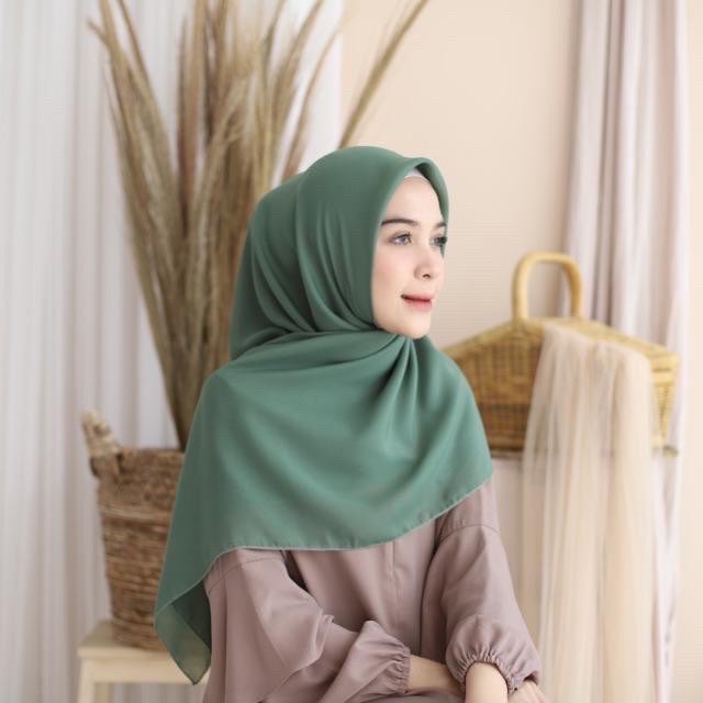 BELLA SQUARE Hijab Segiempat Warna Part1 Jilbab Pollycotton Premium [COD] [Go-Send]-SEAWOOD