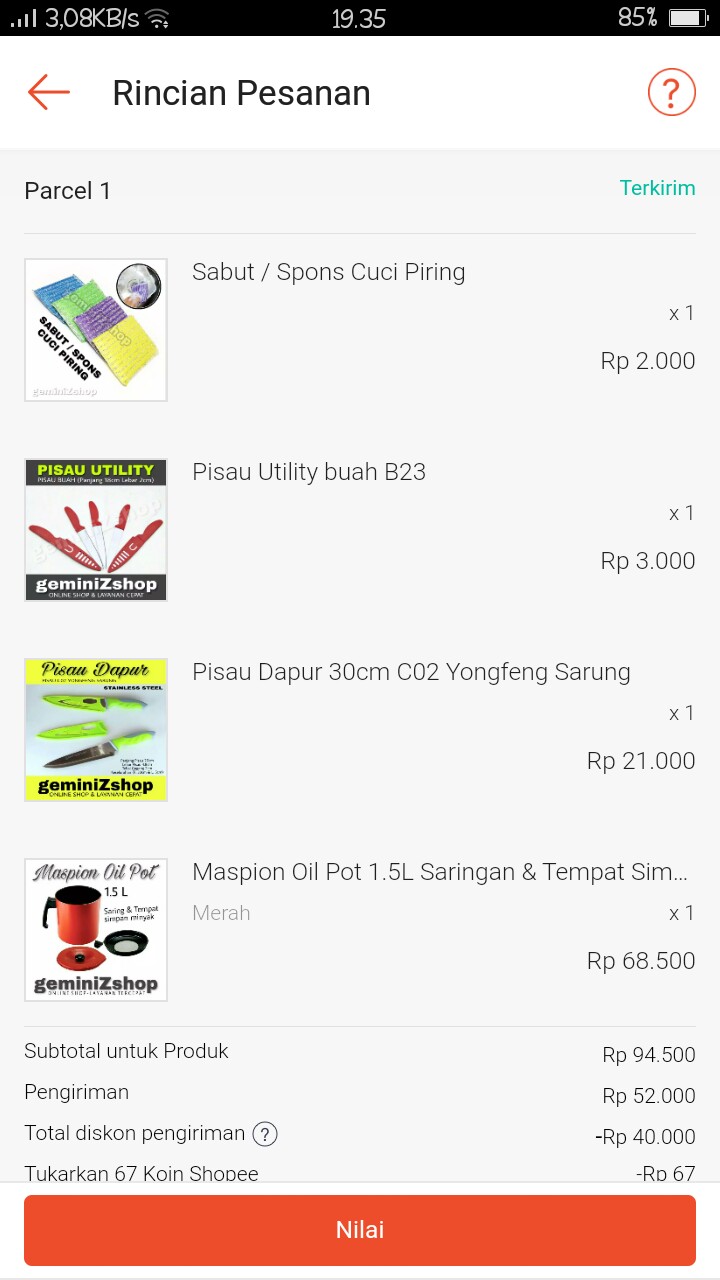 Pisau Dapur 30cm C02 Yongfeng Sarung