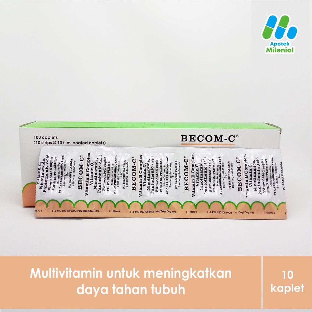 Jual BECOM - C STRIP ISI 10 KAPLET MULTIVITAMIN Indonesia|Shopee Indonesia