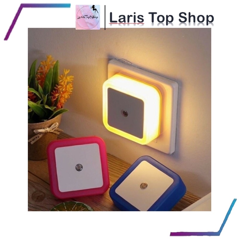 Lampu Tidur LED Kotak Sensor Cahaya / Night Light Lamp / Lampu Tidur Hemat Energy / Lampu Kamar Tidur Model Segi / Lampu Aesthetic / Lampu Unik